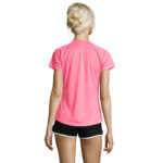 SPORTY T-Shirt Damen 140 g/m² Rosa – Rückansicht