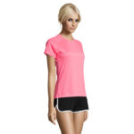 SPORTY T-Shirt Damen 140 g/m² Rosa – Seitenansicht