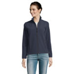 RACE Softshelljacke Damen 280 g/m² Blau – Vorderansicht