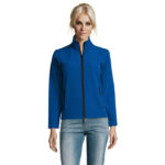 RACE Softshelljacke Damen 280 g/m² Blau – Vorderansicht