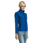 RACE Softshelljacke Damen 280 g/m² Blau – Seitenansicht