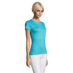 REGENT T-Shirt Damen 150 g/m² Blau – Seitenansicht