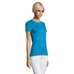 REGENT T-Shirt Damen 150 g/m² Blau – Seitenansicht