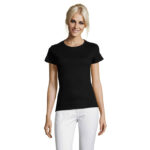 REGENT T-Shirt Damen 150 g/m² Schwarz – Vorderansicht