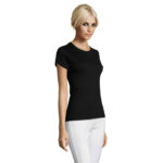REGENT T-Shirt Damen 150 g/m² Schwarz – Seitenansicht