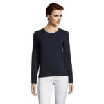 IMPERIAL Langarm-T-Shirt Damen 190 g/m² Blau – Vorderansicht