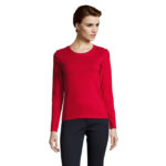 IMPERIAL Langarm-T-Shirt Damen 190 g/m² Rot – Vorderansicht