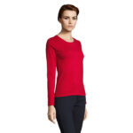 IMPERIAL Langarm-T-Shirt Damen 190 g/m² Rot – Seitenansicht