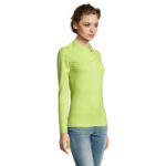 PERFECT Langarm-Poloshirt Damen 180 g/m² Grün – Seitenansicht