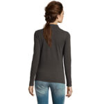 PERFECT Langarm-Poloshirt Damen 180 g/m² Grau – Rückansicht