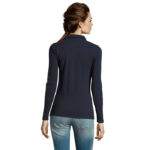 PERFECT Langarm-Poloshirt Damen 180 g/m² Blau – Rückansicht