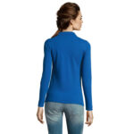 PERFECT Langarm-Poloshirt Damen 180 g/m² Blau – Rückansicht