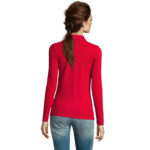 PERFECT Langarm-Poloshirt Damen 180 g/m² Rot – Rückansicht
