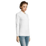 PERFECT Langarm-Poloshirt Damen 180 g/m² White – Seitenansicht