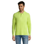 PERFECT Langarm-Poloshirt Herren 180 g/m² Grün – Vorderansicht