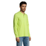PERFECT Langarm-Poloshirt Herren 180 g/m² Grün – Seitenansicht