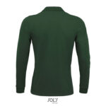 PERFECT Langarm-Poloshirt Herren 180 g/m² Grün – Rückansicht