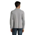 PERFECT Langarm-Poloshirt Herren 180 g/m² Grau – Rückansicht
