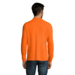 PERFECT Langarm-Poloshirt Herren 180 g/m² Orange – Rückansicht