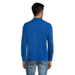 PERFECT Langarm-Poloshirt Herren 180 g/m² Blau – Rückansicht
