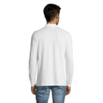PERFECT Langarm-Poloshirt Herren 180 g/m² White – Rückansicht