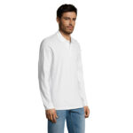 PERFECT Langarm-Poloshirt Herren 180 g/m² White – Seitenansicht