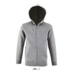STONE Kapuzenjacke Kinder 260 g/m² Grau – Vorderansicht