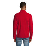 NORMAN Fleecejacke Herren 220 g/m² Rot – Rückansicht