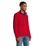 NORMAN Fleecejacke Herren 220 g/m² Rot – Seitenansicht