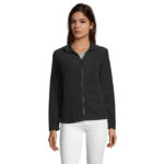 NORMAN Fleecejacke Damen 220 g/m² Schwarz – Vorderansicht