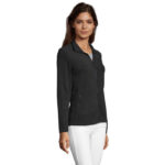 NORMAN Fleecejacke Damen 220 g/m² Schwarz – Seitenansicht