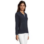NORMAN Fleecejacke Damen 220 g/m² Blau – Seitenansicht