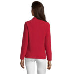 NORMAN Fleecejacke Damen 220 g/m² Rot – Rückansicht