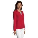 NORMAN Fleecejacke Damen 220 g/m² Rot – Seitenansicht