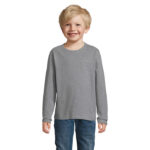 IMPERIAL Langarm-T-Shirt Kinder 190 g/m² Grau – Vorderansicht
