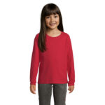 IMPERIAL Langarm-T-Shirt Kinder 190 g/m² Rot – Vorderansicht