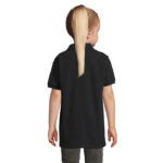 PERFECT Poloshirt Kinder 180 g/m² Schwarz – Rückansicht