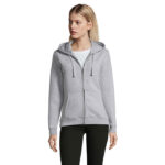 SPIKE Kapuzenjacke Damen 280 g/m² Grau – Vorderansicht