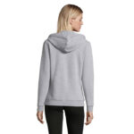 SPIKE Kapuzenjacke Damen 280 g/m² Grau – Rückansicht