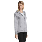 SPIKE Kapuzenjacke Damen 280 g/m² Grau – Seitenansicht