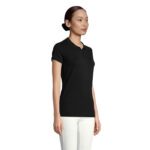 PLANET Poloshirt Damen 170 g/m² Schwarz – Rückansicht