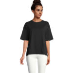 BOXY Oversize-T-Shirt Damen Schwarz – Vorderansicht