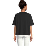 BOXY Oversize-T-Shirt Damen Schwarz – Rückansicht