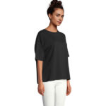 BOXY Oversize-T-Shirt Damen Schwarz – Seitenansicht