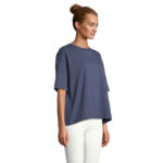 BOXY Oversize-T-Shirt Damen Blau – Seitenansicht