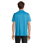 PITCHER Poloshirt Unisex Blau – Rückansicht