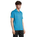 PITCHER Poloshirt Unisex Blau – Seitenansicht