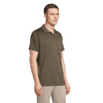 PITCHER Poloshirt Unisex Grün – Seitenansicht