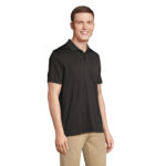 PITCHER Poloshirt Unisex Schwarz – Seitenansicht