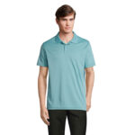 PITCHER Poloshirt Unisex Blau – Vorderansicht